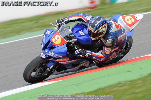 2009-05-09 Monza 3183 Superstock 600 - Free Practice - Danilo Petrucci - Yamaha YZF R6